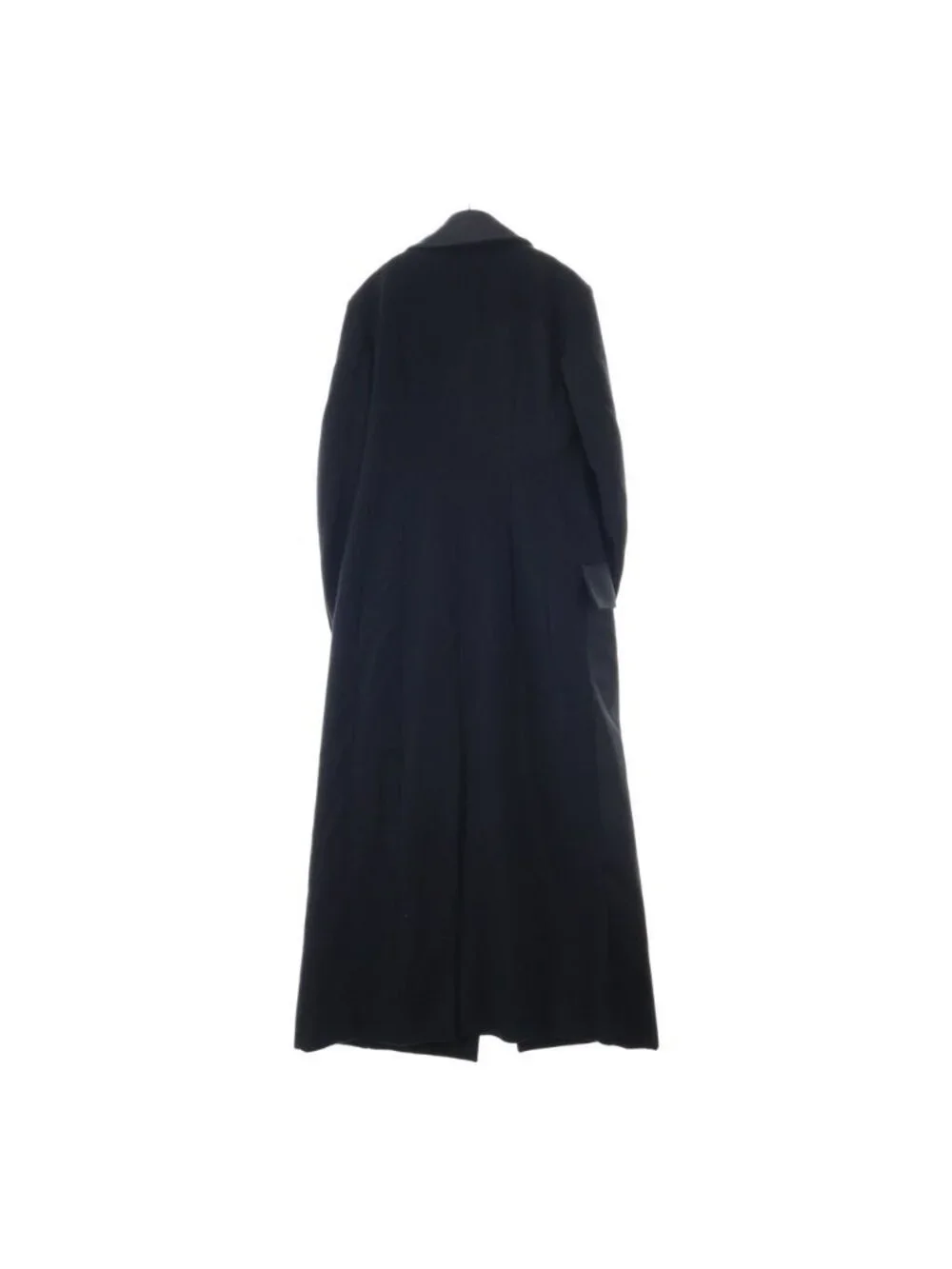 Chanel Double Breasted Wool Long Coat CC Logo Button Bracelet Silk